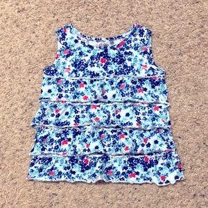 Baby Gap sleeveless ruffled floral top